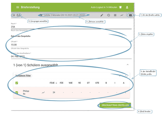 Brieferstellung Druckauftrag 2022