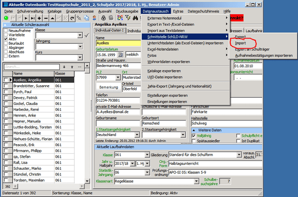 schildnrw schnittstelle select import