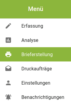 Hauptmen  Brieferstellung