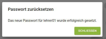 Passwort erfolgreich gesetzt