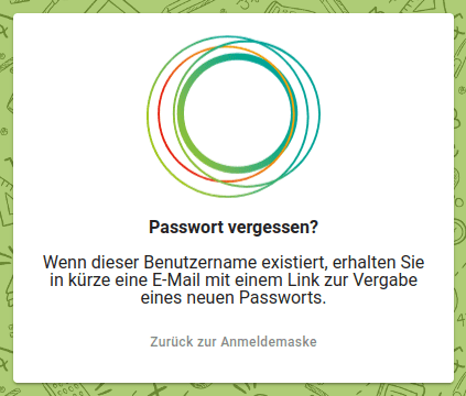 Passwort zurücksetzen beantragt